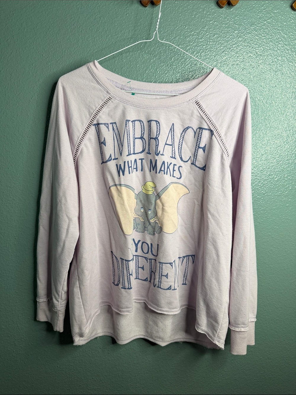 Disney Light Pink Dumbo Sweatshirt - Embrace What Makes You Different